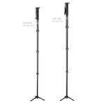 JUSINO Monopod mit abnehmbarem Fuß Tischstativ Schnellspann-Clips bis 164cm 10kg VM-284E