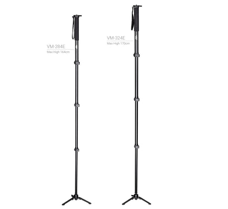 JUSINO Monopod mit abnehmbarem Fuß Tischstativ Schnellspann-Clips bis 164cm 10kg VM-284E