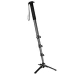 JUSINO Carbon Monopod mit abnehmbarem Fuß/Tischstativ Schnellspann-Clips bis 164cm/10kg VM-284EC
