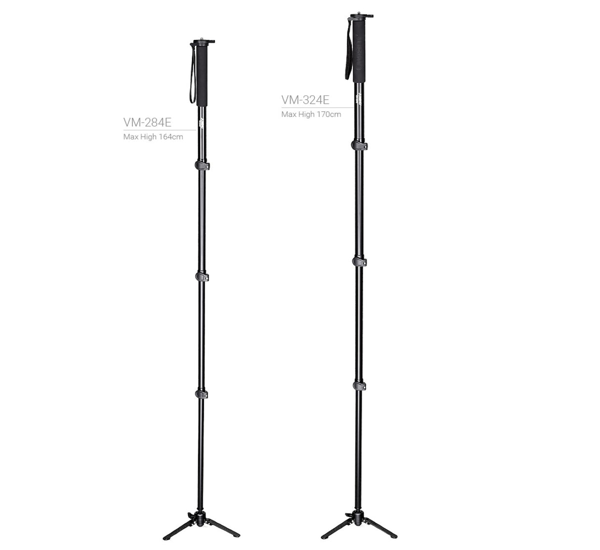 JUSINO Monopod mit abnehmbarem Fuß Tischstativ Schnellspann-Clips bis 170cm 12kg VM-324E