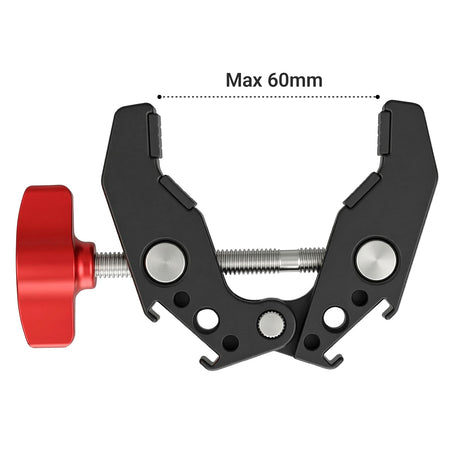 ayex Metall Super Clamp mit Blitzschuh & 1/4 Zoll Gewinde – Universelle Befestigungsklemme für Kamera, LED Licht, Mikrofon & Zubehör
