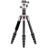 JUSINO Karbon Stativ leicht kompakt Monopod-Funktion bis 130,5cm 5kg + Kugelkopf TK-225 SC GT-30