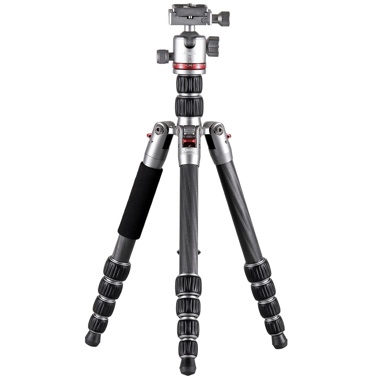 JUSINO Carbon Stativ leicht kompakt Monopod-Funktion bis 130,5cm 5kg + Kugelkopf TK-225 SC GT-30