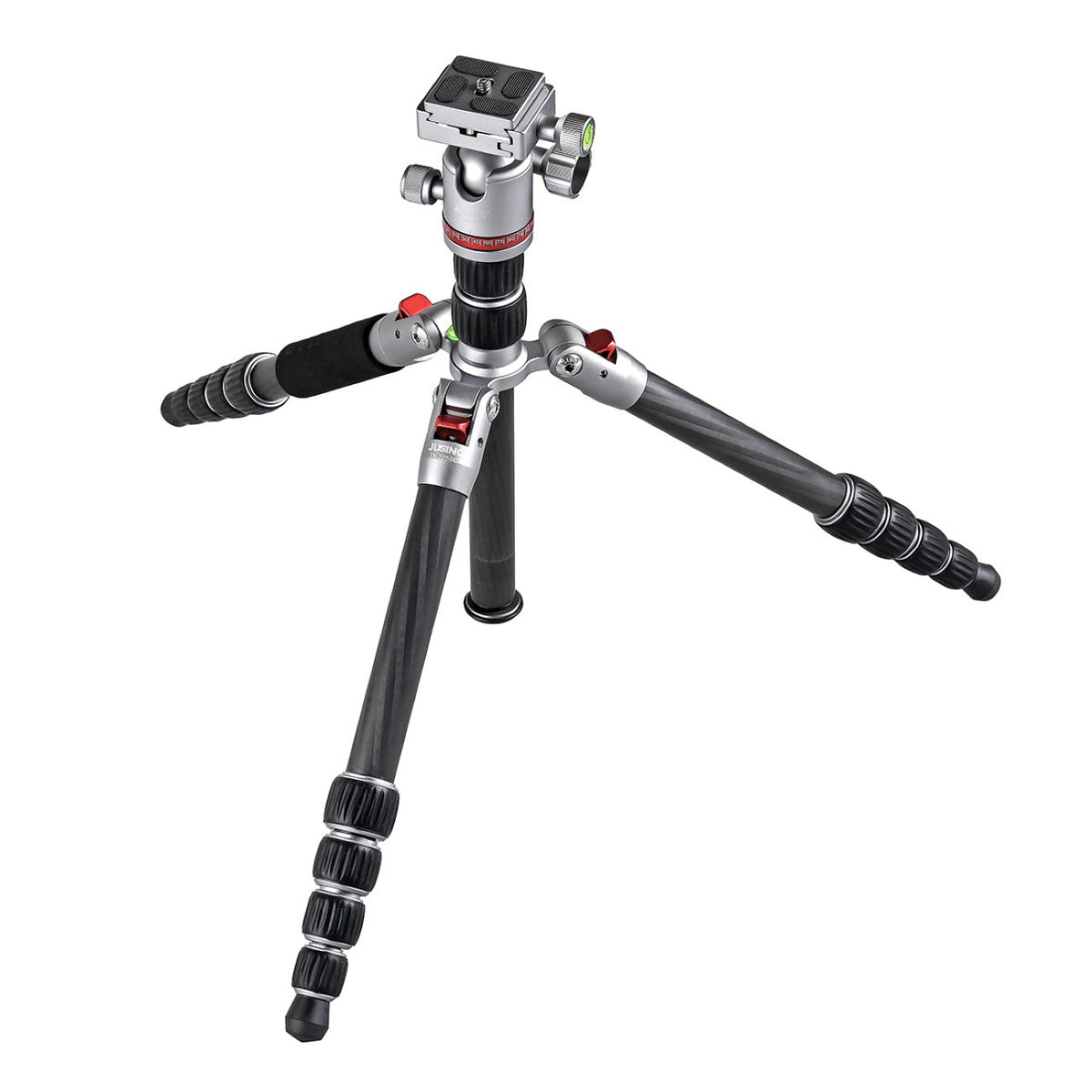 JUSINO Carbon Stativ leicht kompakt Monopod-Funktion bis 130,5cm 5kg + Kugelkopf TK-225 SC GT-30