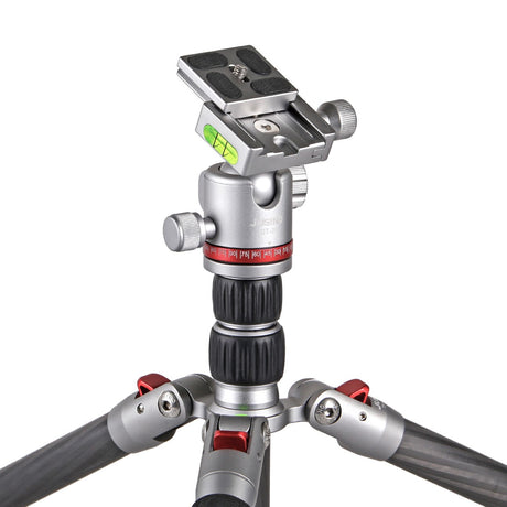 JUSINO Carbon Stativ leicht kompakt Monopod-Funktion bis 130,5cm 5kg + Kugelkopf TK-225 SC GT-30