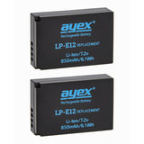 ayex Power Set mit 2x LP-E12 Akku für Canon + 1x USB Dual Ladegerät zB EOS M M200