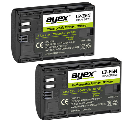 Batteriegriff Set für Canon EOS 90D 80D 70D + 2x LP-E6N Akku + 1x USB Dual Ladegerät wie BG-E14