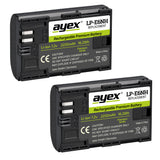 LP-E6NH Premium Akku 2 Stück für Canon Kameras wie EOS R Leistungsstark lange Laufzeit 2250mAh
