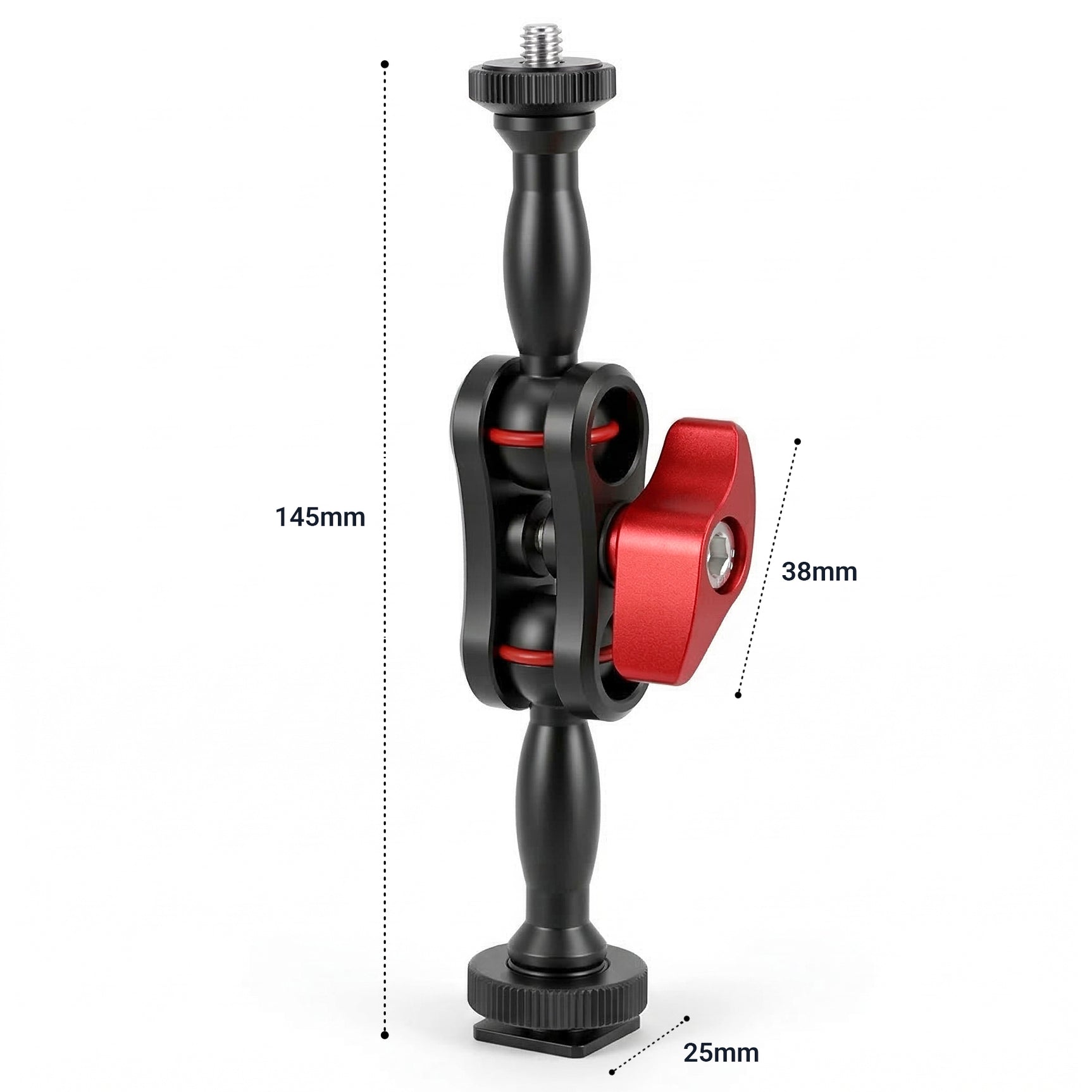 ayex Magic Arm 145mm Gelenkarm mit 1/4 Zoll Schraube Kamera Zubehör Halter für LED Licht, Monitor, Mikrofon