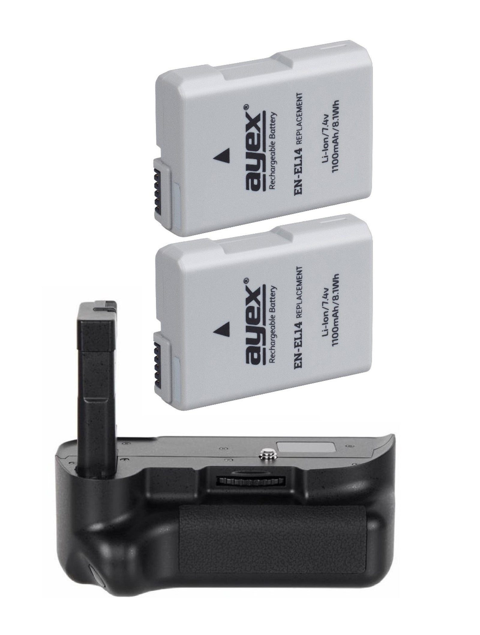 Batteriegriff Set für Nikon D5200 D5100 + 2x EN-EL14 Akku