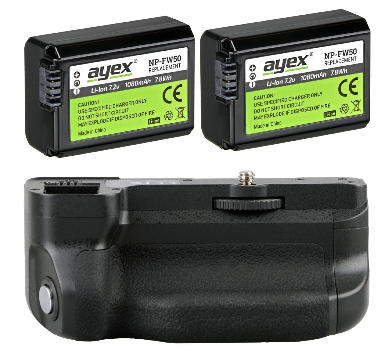 Meike Batteriegriff Set für Sony Alpha A6300 MK-A6300 + 2x NP-FW50 Akku