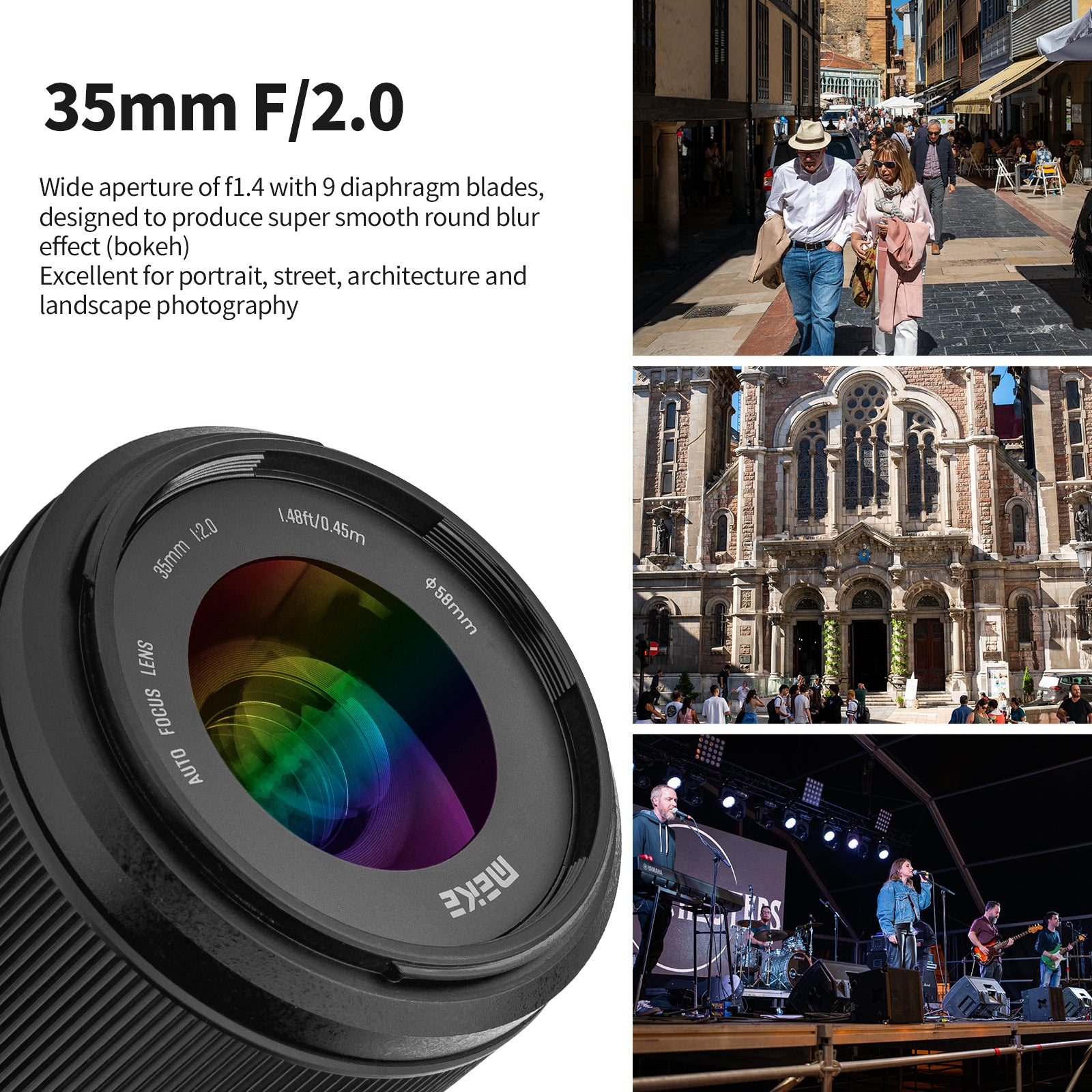 Meike Vollformat Objektiv 35mm F2.0 AF STM Autofokus für Panasonic L Mount Kameras