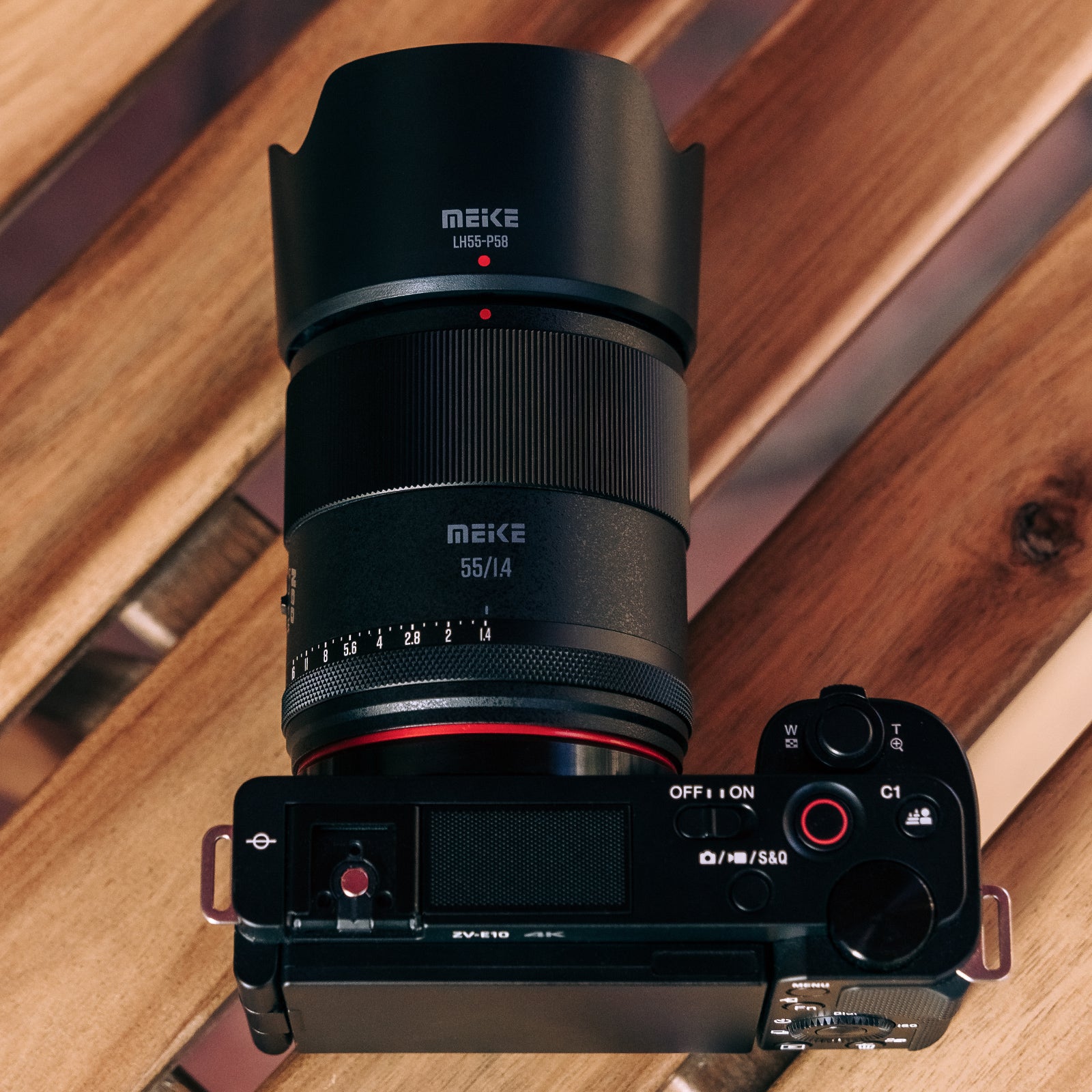 Meike Autofokus Objektiv 55mm F1.4 AF STM APS-C für Sony E-Mount Kameras