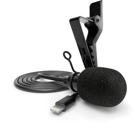 Lavalier Mikrofon für iPhone iPad Windschutz & Klemme perfekt für Interviews Livestreams Lightning