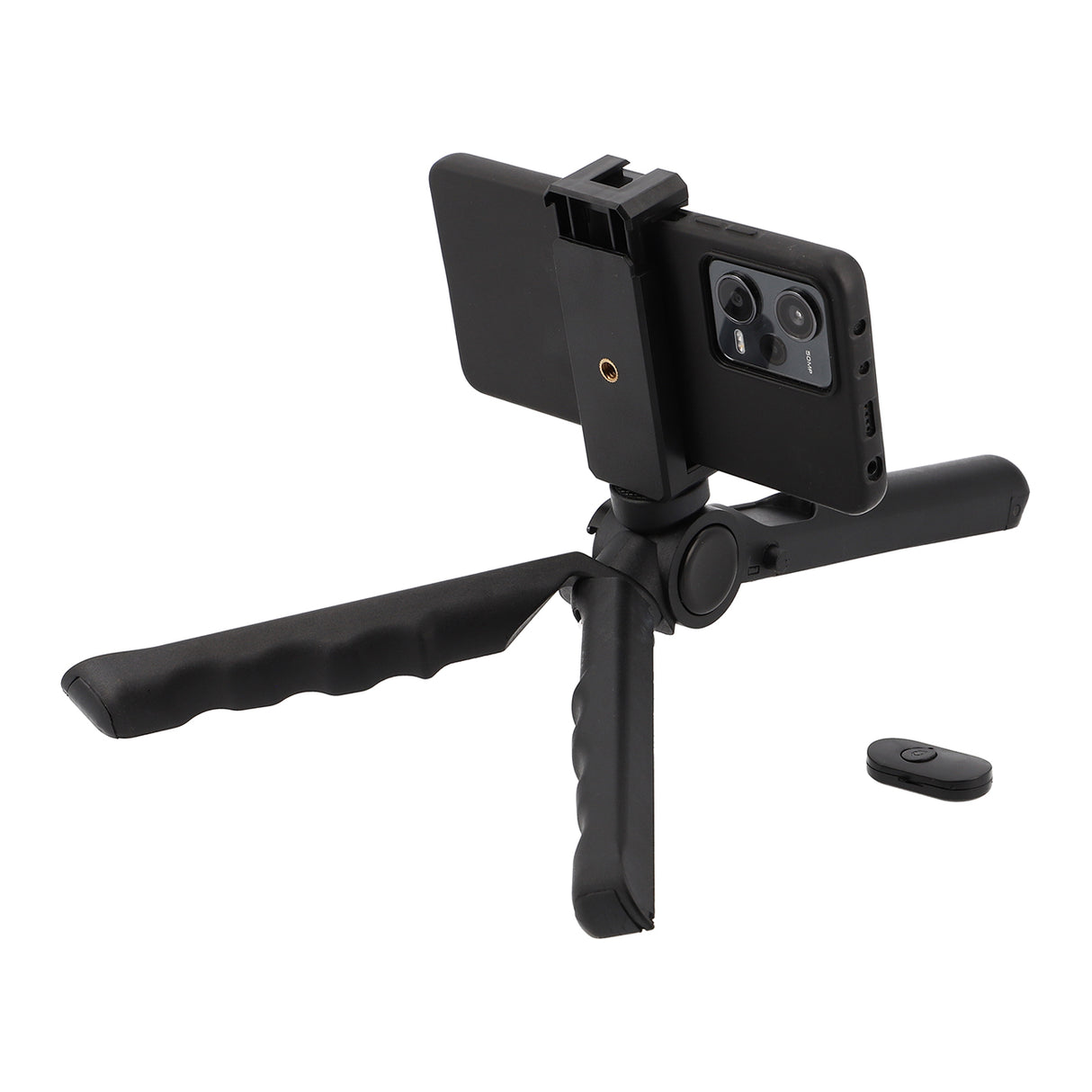 Klapbares 2-in-1 Tischstativ & Selfie-Stick mit Smartphone-Halter und Bluetooth-Auslöser