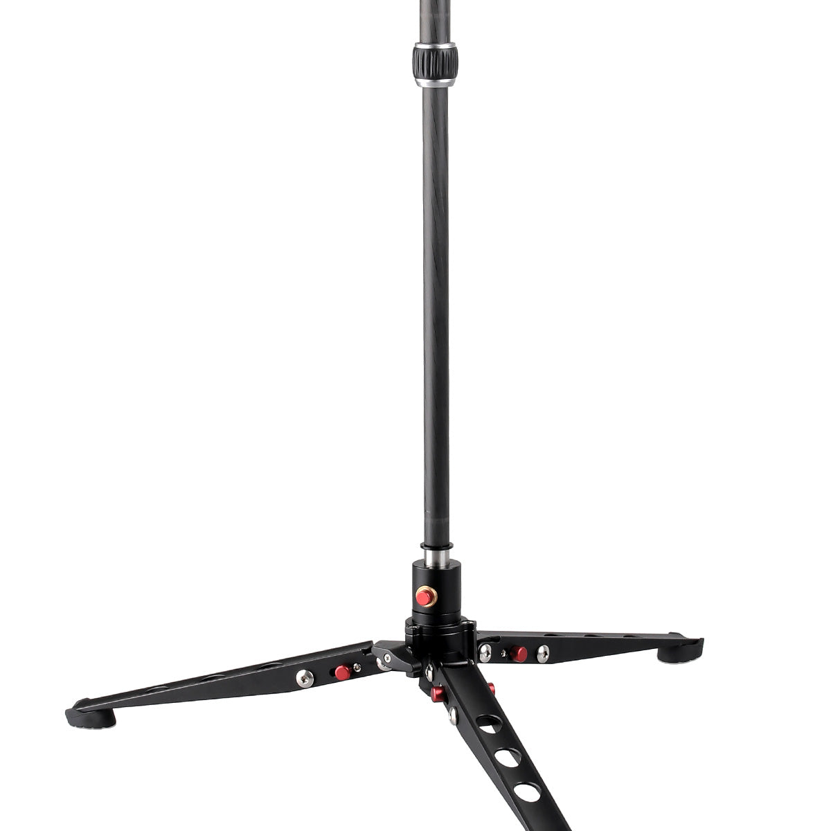 JUSINO Leichtes Karbon-Monopod bis 140cm/18kg ausklappbare Standspinne Kugelgelenk Tischstativ-Funktion