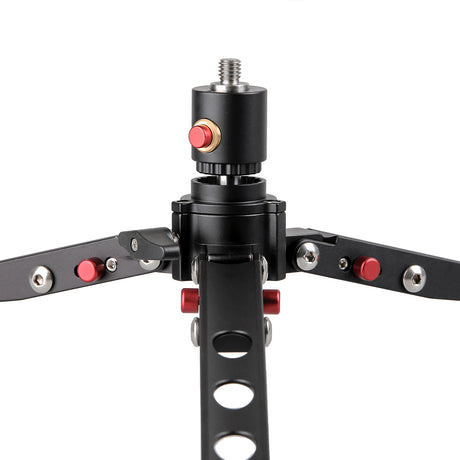 JUSINO Leichtes Karbon-Monopod bis 140cm/18kg ausklappbare Standspinne Kugelgelenk Tischstativ-Funktion