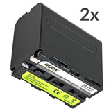 NP-F970 Akku 2er Set für z.B. Sony Camcorder ersetzt NP-F960 NP-F750 NP-F950 NP-F730 NP-F930 o.ä.