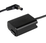DC-Coupler für Sony Kameras mit NP-FW50 Akku-Dummy für permanente Stromversorgung über z.B. V-Mount Akku