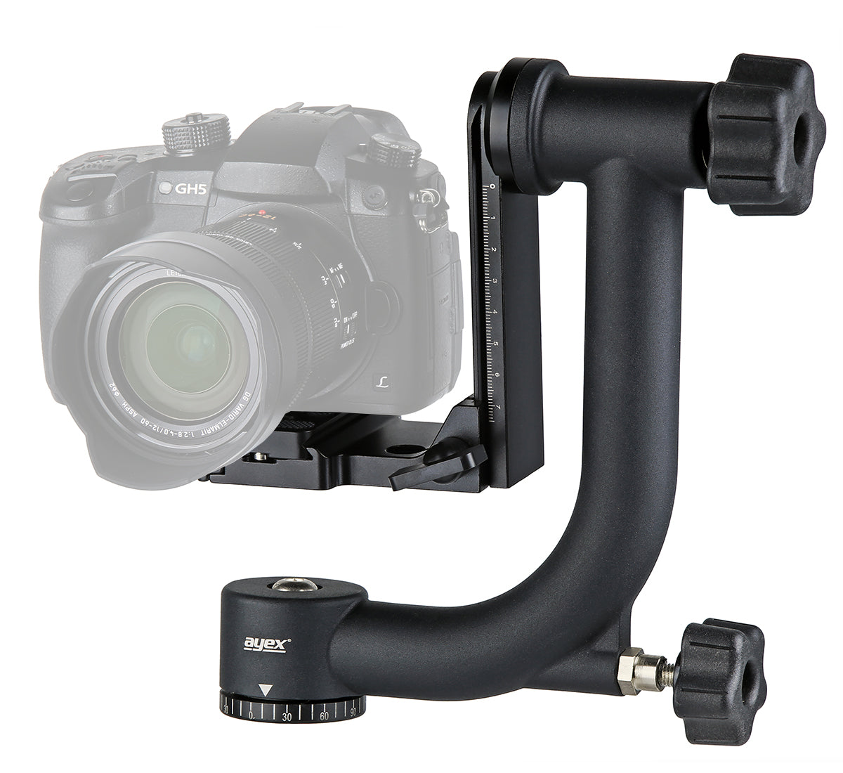 ayex Gimbal Stativkopf für Teleobjektive 360° Panorama Gimbal Head mit Schnellwechselplatte