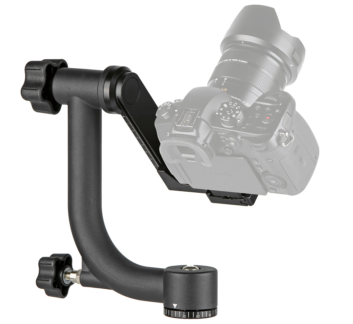 ayex Gimbal Stativkopf für Teleobjektive 360° Panorama Gimbal Head mit Schnellwechselplatte