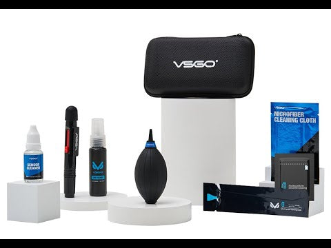 VSGO Professionelles Kamera-Reinigungsset für APS-C Sensoren, Objektive & Displays, DKL-20 Travel Cleaning Kit Pro (Grau)