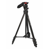 JUSINO leichtes Traveller Stativ 4 Segmente bis 139cm Aluminium 2,5kg belastbar