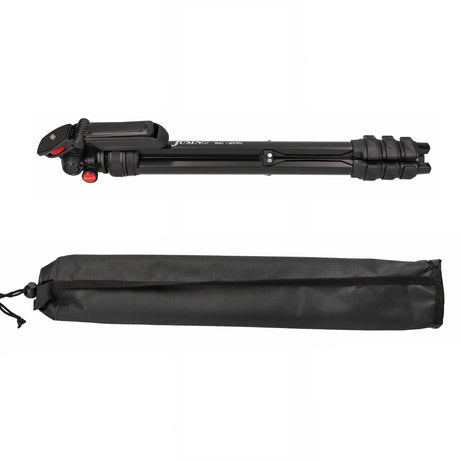 JUSINO leichtes Traveller Stativ 4 Segmente bis 139cm Aluminium 2,5kg belastbar