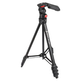 JUSINO leichtes Traveller Stativ 4 Segmente bis 139cm Aluminium 2,5kg belastbar