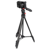 JUSINO leichtes Traveller Stativ 4 Segmente bis 139cm Aluminium 2,5kg belastbar