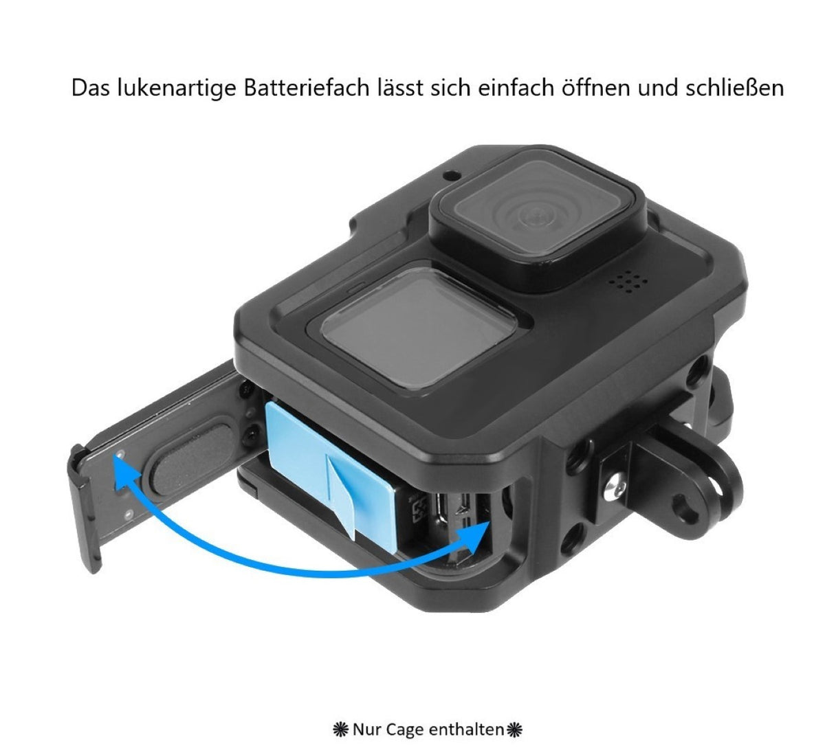 Schutzgehäuse Schutzrahmen Cage Passend für GoPro Hero 9 10 & 11 2 Hot-Shoe-Anschlüsse Schieberahmen Aluminium