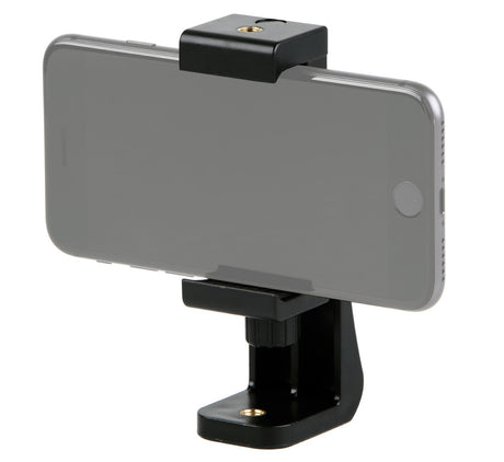 Drehbare Smartphone Halterung mit Schraubklemme & 360° Rotation - Universal Handy Stativhalter für Hochformat & Querformat (57–105 mm)