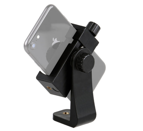 Drehbare Smartphone Halterung mit Schraubklemme & 360° Rotation - Universal Handy Stativhalter für Hochformat & Querformat (57–105 mm)