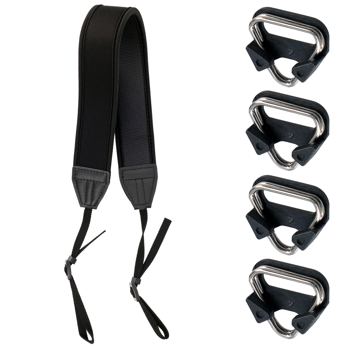 ayex Neopren Gurt + 4er-Set Splentringe Robuste Halterungen
