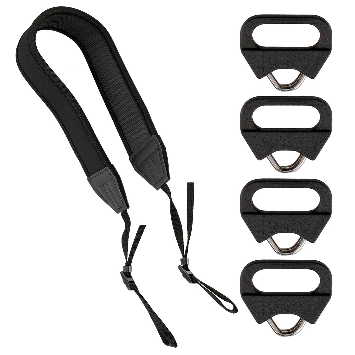 ayex Neopren Gurt + 4er-Set Splentringe Robuste Halterungen