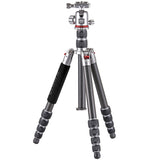 JUSINO Vielseitiges Karbon Tripod mit Monopod-Funktion bis 158cm 8kg + Kugelkopf TK-2535C FGS-30