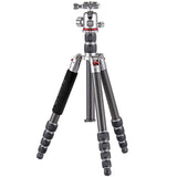 JUSINO Vielseitiges Karbon Tripod mit Monopod-Funktion bis 158cm 8kg + Kugelkopf TK-2535C FGS-30