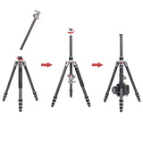 JUSINO Leichtes Karbon Tripod Monopod mit Kugelkopf bis 160cm 12kg FGS-30 TK-254C