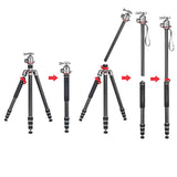 JUSINO Karbon Traveller Tripod mit Kugelkopf Monopod-Funktion bis 171,5cm 15kg TK-284C FGS-36