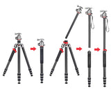 JUSINO Karbon Traveller Tripod mit Kugelkopf Monopod-Funktion bis 171,5cm 15kg TK-284C FGS-36