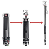 JUSINO Karbon Traveller Tripod mit Kugelkopf Monopod-Funktion bis 171,5cm 15kg TK-284C FGS-36