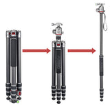 JUSINO Karbon Traveller Tripod mit Kugelkopf Monopod-Funktion bis 171,5cm 15kg TK-284C FGS-36