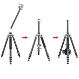 JUSINO Karbon Traveller Tripod mit Kugelkopf Monopod-Funktion bis 171,5cm 15kg TK-284C FGS-36