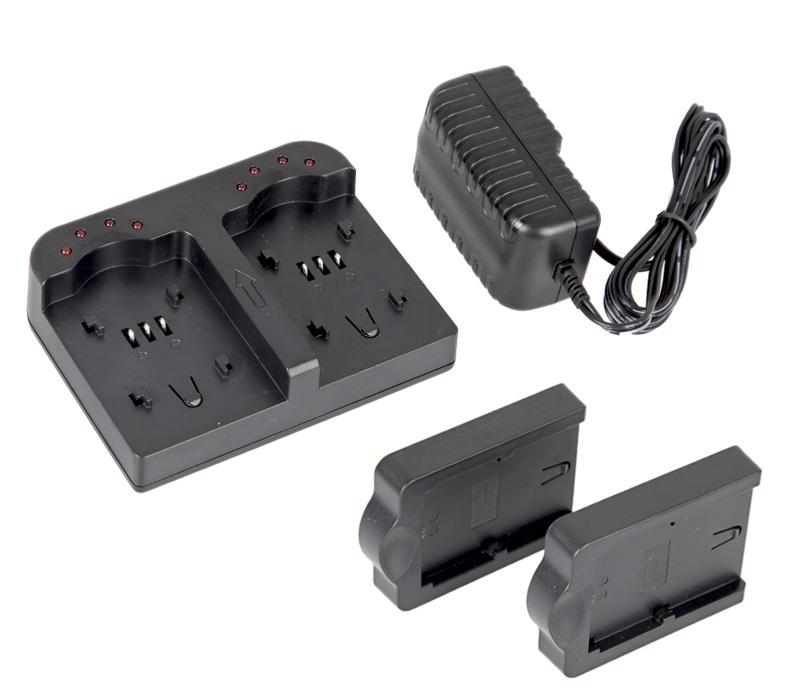 ayex Doppel-Ladegerät Twin Charger mit 2 Ladeschalen für Sony NP-F550, NP-FM50 Akkus