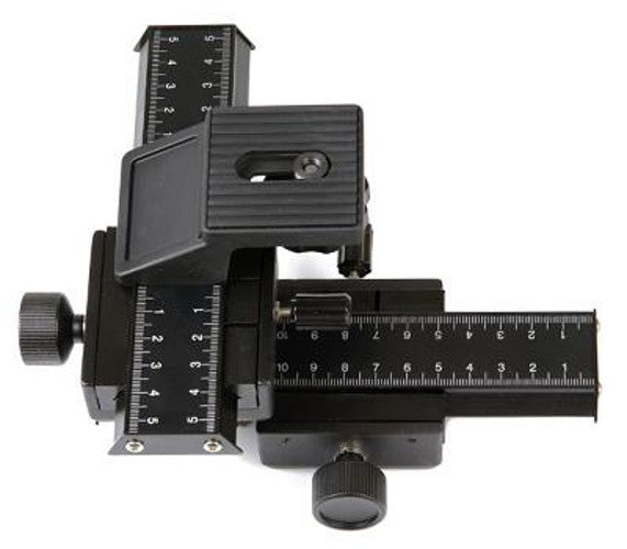 Makro Panorama Kreuz-Einstellschlitten 4-Wege Makroschiene für DSLR Kamera
