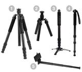JUSINO TKQ-284 Systemstativ – wandelbares Reisestativ mit Monopod & Tischstativ