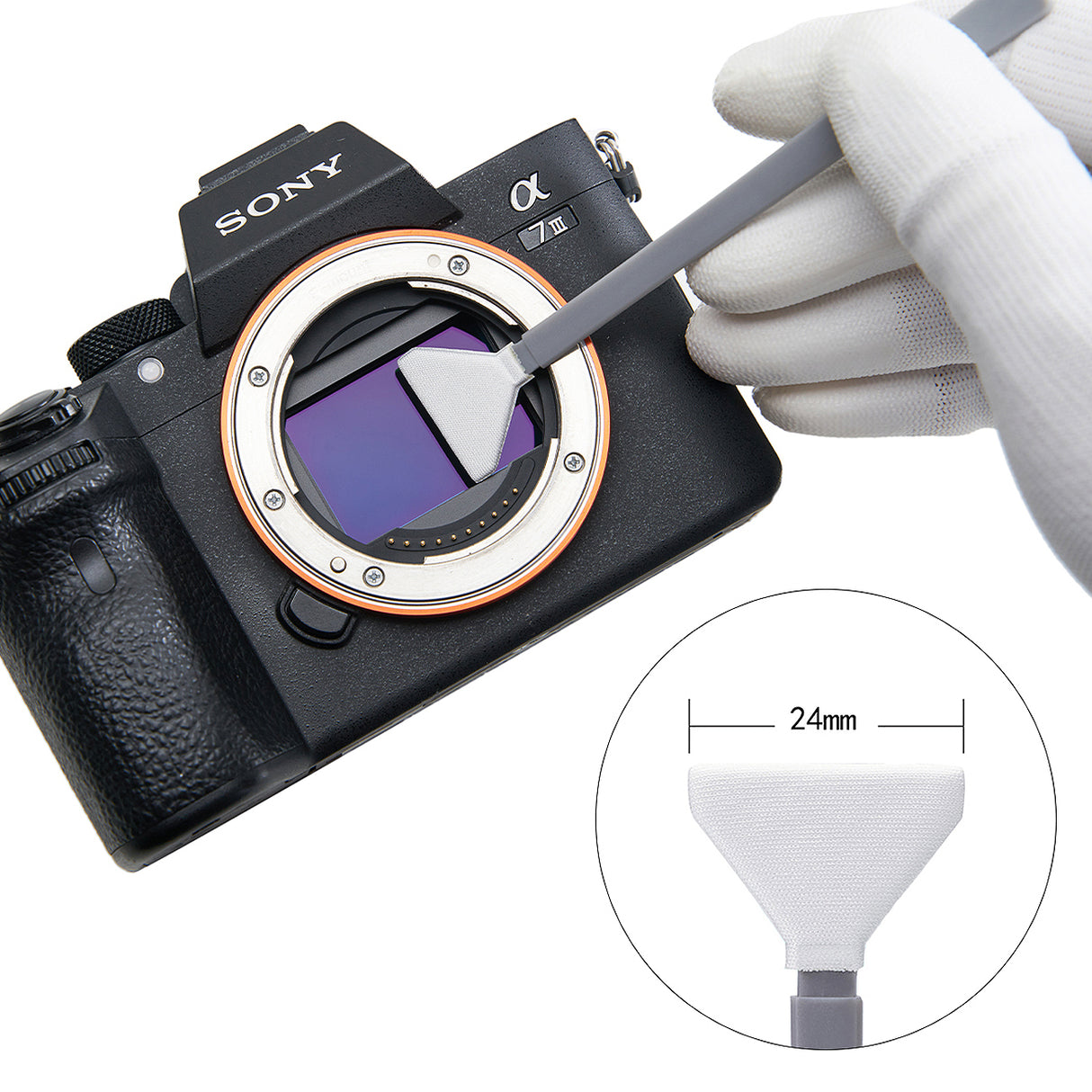 VSGO Sensor Reinigungsswabs 24 Stück für Vollformat-Kameras 24mm
