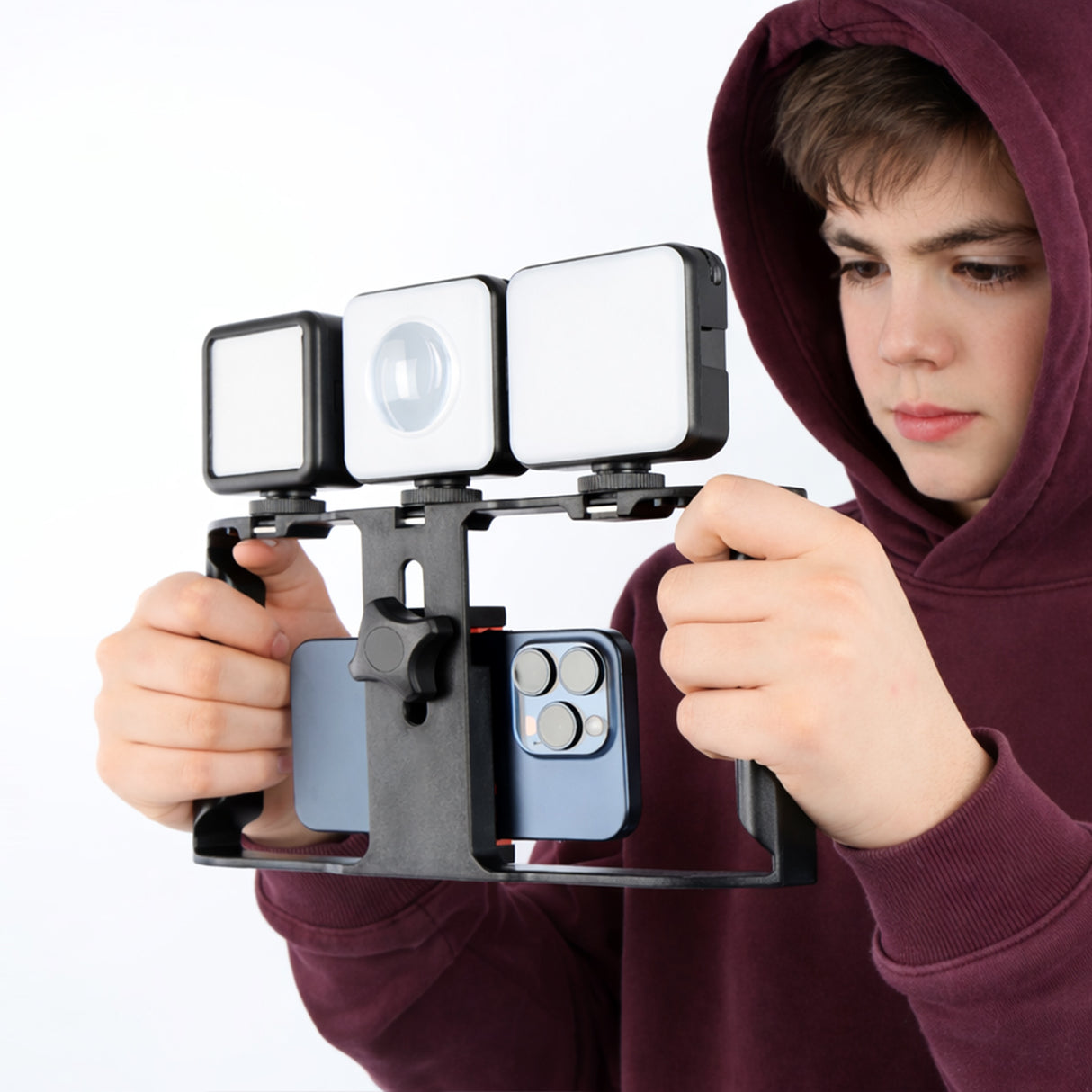 Handyhalterung Smartphone Video Rig Stabilizer für stabile Videoaufnahmen & Vlogging
