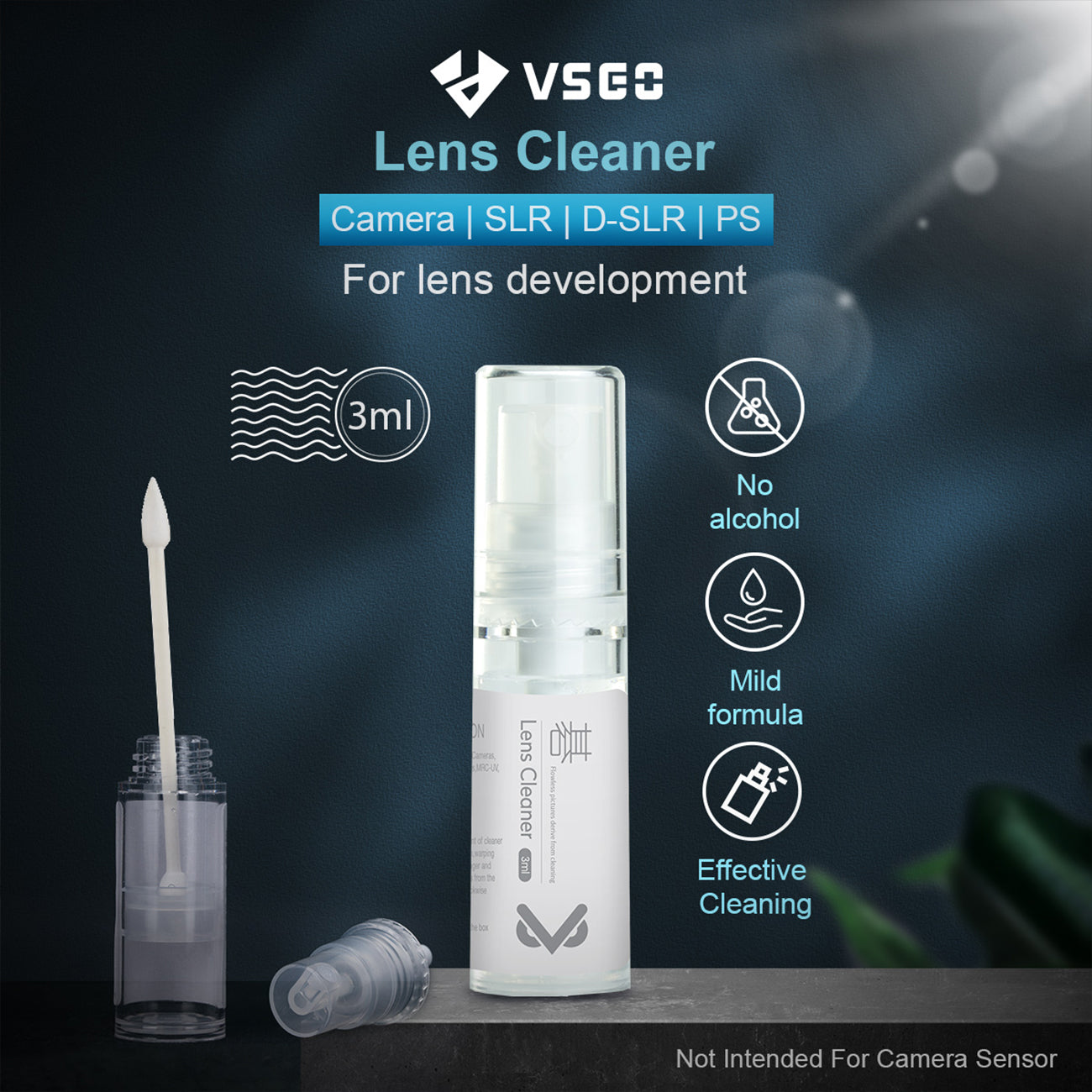 VSGO Professionelles Kamera-Reinigungsset mit Tasche Blasebalg Reinigungsstift & Spray VS-A3E