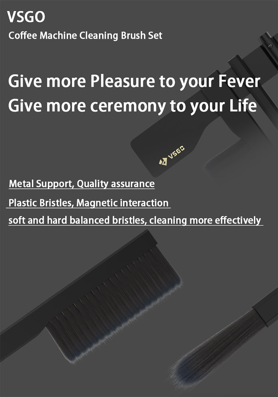 VSGO Magnetisches Kaffeemühlen-Reinigungsset Professionelles Barista-Bürstenset